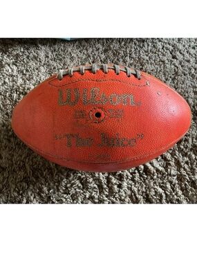 Vintage Wilson Football OJ SIMPSON, ORANGE, The Juice, Genuine Cowhide, FO425
